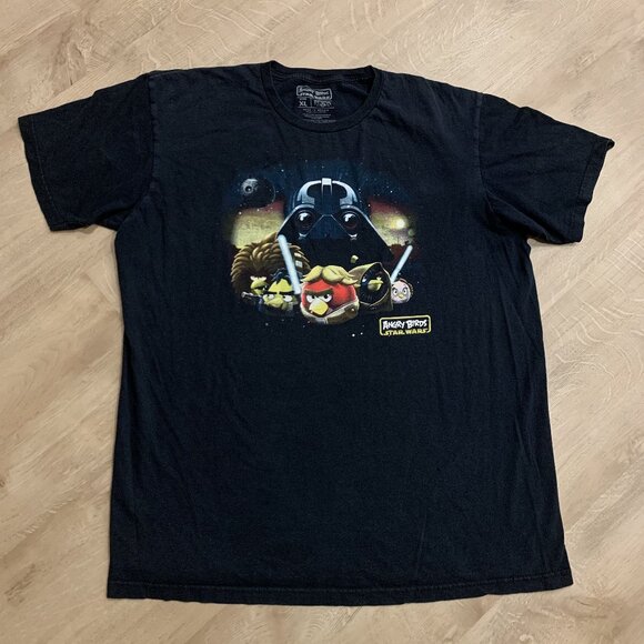 Angry Birds Star Wars T-Shirt Men's XL Video Game Tee Promo Tee Fifth Sun Black - Picture 1 of 6